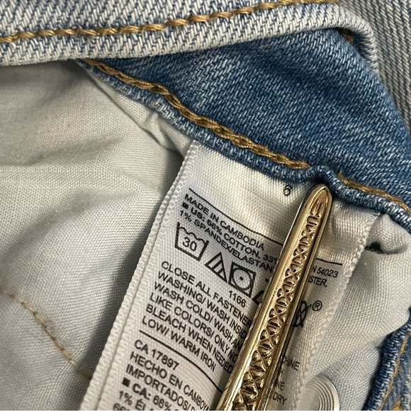 Old Navy the Power Jean The Perfect Straight Ankle Jeans Light Denim Raw Hem 6 - Picture 7 of 8